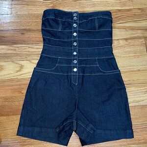 NEW EXPRESS Jean corset  Fashion Star Daniel Silverstein women’s denim romper  4